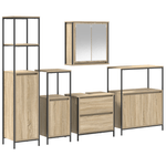 Casa si Gradina - Mobilier - Seturi de mobilier - Seturi baie - Set mobilier baie, 5 piese, stejar sonoma, lemn prelucrat - Infinity.ro
