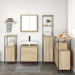 Casa si Gradina - Mobilier - Seturi de mobilier - Seturi baie - Set mobilier baie, 5 piese, stejar sonoma, lemn prelucrat - Infinity.ro