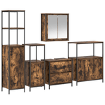 Casa si Gradina - Mobilier - Seturi de mobilier - Seturi baie - Set mobilier baie, 5 piese, stejar fumuriu, lemn prelucrat - Infinity.ro