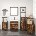 Casa si Gradina - Mobilier - Seturi de mobilier - Seturi baie - Set mobilier baie, 5 piese, stejar fumuriu, lemn prelucrat - Infinity.ro