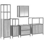 Casa si Gradina - Mobilier - Seturi de mobilier - Seturi baie - Set mobilier baie, 5 piese, gri sonoma, lemn prelucrat - Infinity.ro