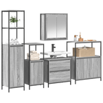Casa si Gradina - Mobilier - Seturi de mobilier - Seturi baie - Set mobilier baie, 5 piese, gri sonoma, lemn prelucrat - Infinity.ro