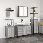 Casa si Gradina - Mobilier - Mobilier baie - Corpuri baie - Set mobilier baie 3 piese lemn prelucrat gri sonoma - Infinity.ro