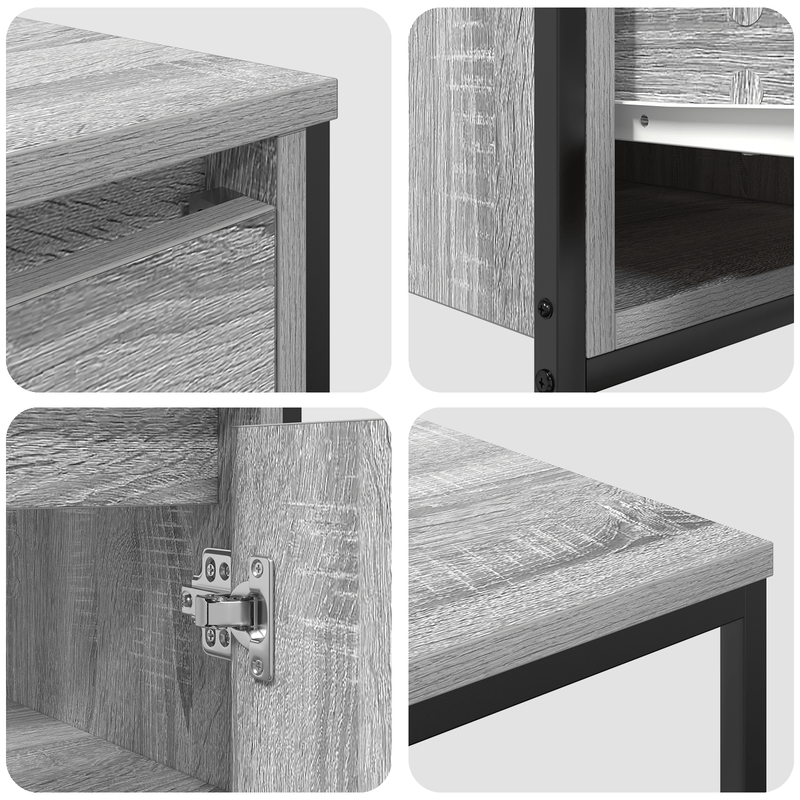 Casa si Gradina - Mobilier - Mobilier baie - Corpuri baie - Set mobilier baie 3 piese lemn prelucrat gri sonoma - Infinity.ro