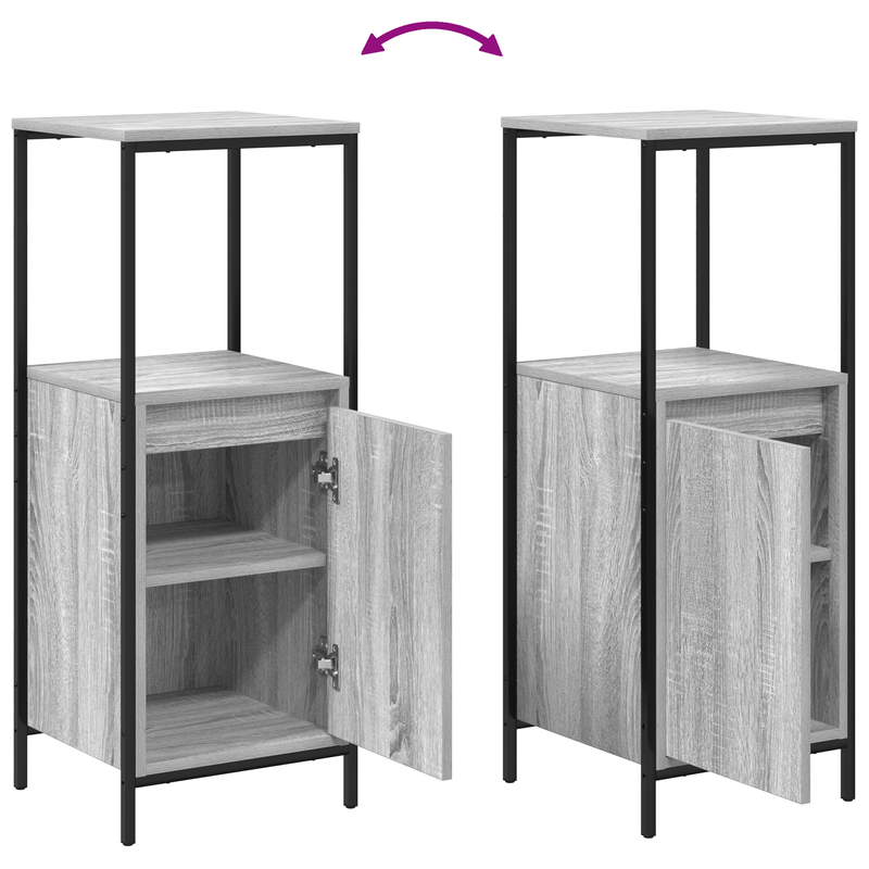 Casa si Gradina - Mobilier - Mobilier baie - Corpuri baie - Set mobilier baie 3 piese lemn prelucrat gri sonoma - Infinity.ro