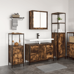 Casa si Gradina - Mobilier - Mobilier baie - Corpuri baie - Set Mobilier Baie din Lemn Ingineresc Stejar Fumuriu - 3 Piese - Infinity.ro