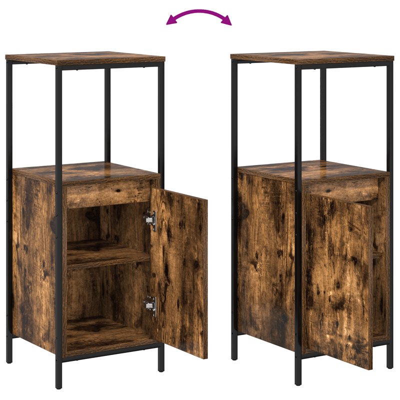 Casa si Gradina - Mobilier - Mobilier baie - Corpuri baie - Set Mobilier Baie din Lemn Ingineresc Stejar Fumuriu - 3 Piese - Infinity.ro