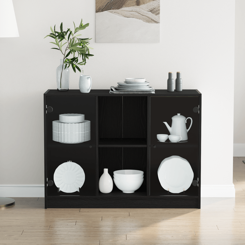Casa si Gradina - Mobilier - Comode si corpuri - Comode - Dulap, stejar negru, 102x37x75,5 cm, lemn prelucrat - Infinity.ro
