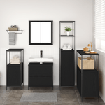 Casa si Gradina - Mobilier - Seturi de mobilier - Seturi baie - Set mobilier baie, 5 piese, stejar negru, lemn prelucrat - Infinity.ro