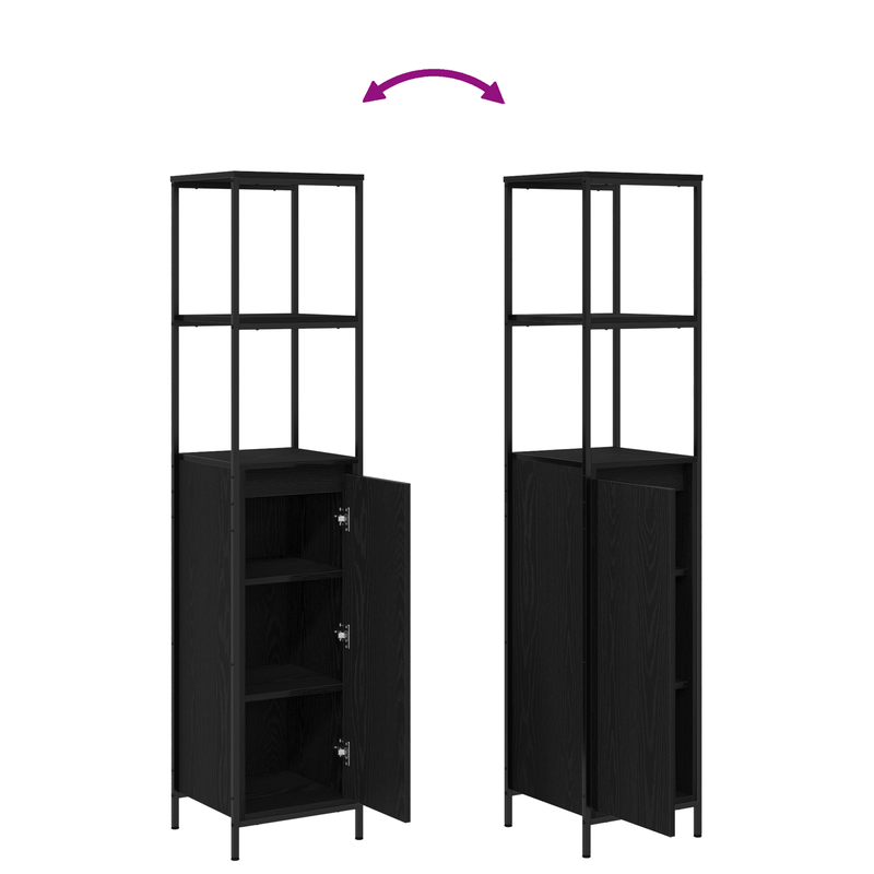 Casa si Gradina - Mobilier - Seturi de mobilier - Seturi baie - Set mobilier baie, 5 piese, stejar negru, lemn prelucrat - Infinity.ro