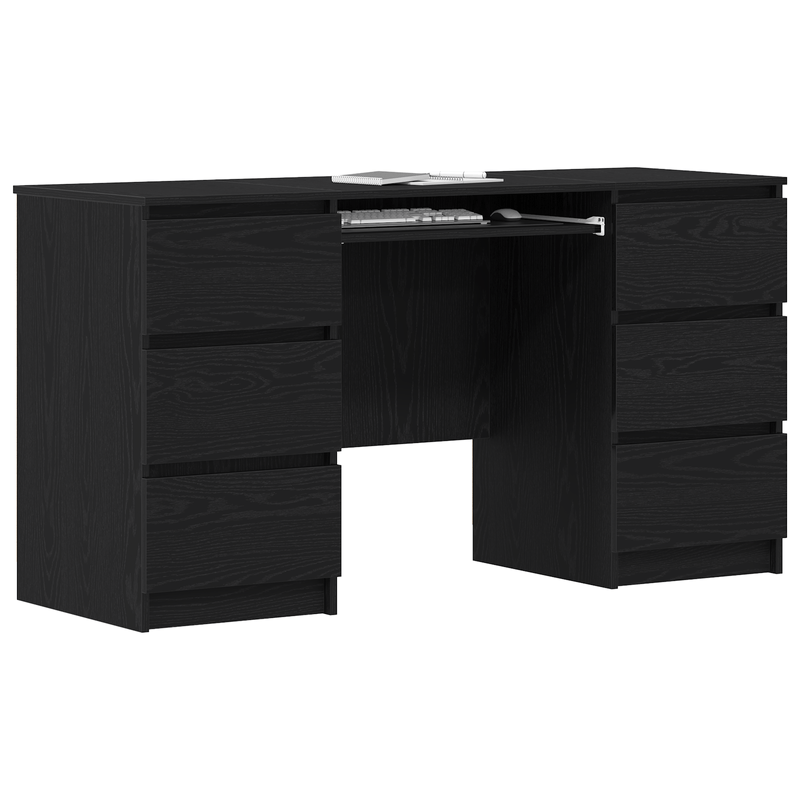 Casa si Gradina - Mobilier - Mese si birouri - Birouri - Birouri 2 buc Negru Stejar 140x50x76 cm Lemn prelucrat - Infinity.ro
