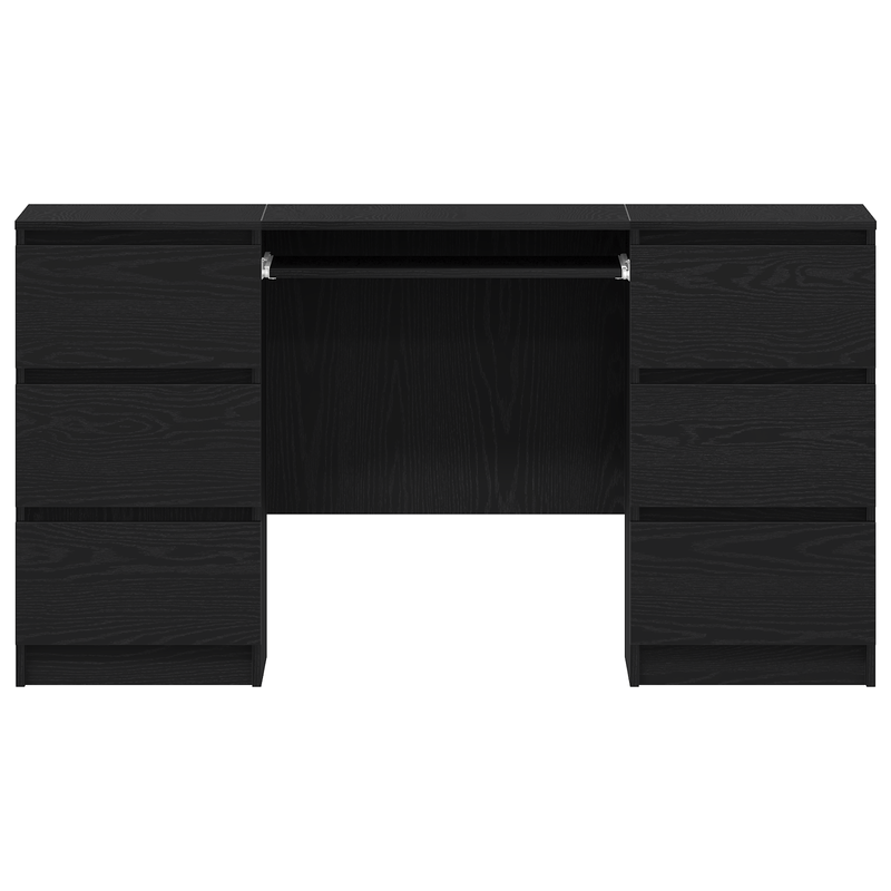 Casa si Gradina - Mobilier - Mese si birouri - Birouri - Birouri 2 buc Negru Stejar 140x50x76 cm Lemn prelucrat - Infinity.ro