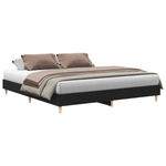 Casa si Gradina - Mobilier - Paturi si accesorii - Paturi - Cadru de pat Stejar Negru 200x200 cm Lemn Ingineresc - Infinity.ro