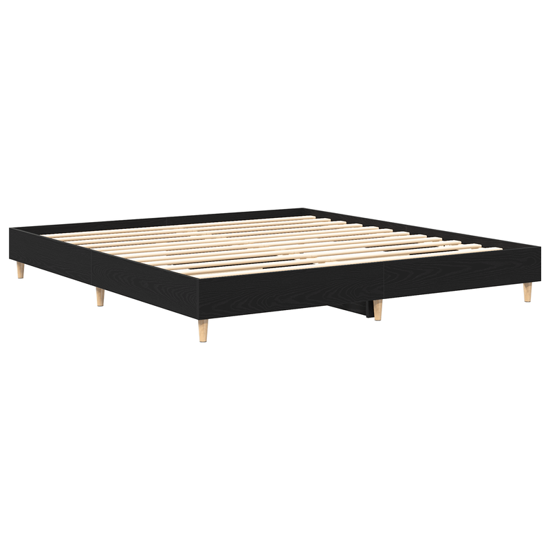 Casa si Gradina - Mobilier - Paturi si accesorii - Paturi - Cadru de pat Stejar Negru 200x200 cm Lemn Ingineresc - Infinity.ro