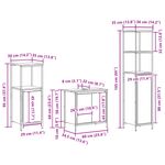 Casa si Gradina - Mobilier - Mobilier baie - Corpuri baie - Set de mobila pentru baie 3 piese  din lemn compozit stejar negru - Infinity.ro