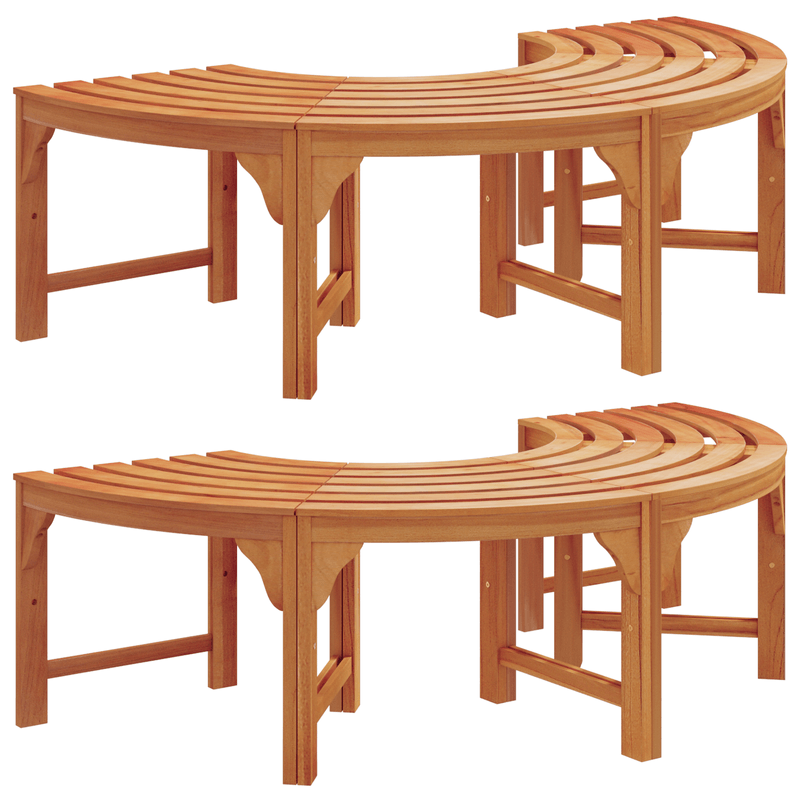 Casa si Gradina - Gradina si terasa - Mobilier exterior - Bancute de gradina - Banca de exterior  pentru copaci 160 cm din lemn masiv de eucalipt - Infinity.ro