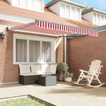 Casa si Gradina - Gradina si terasa - Umbrele si pavilioane - Umbrele - Copertina manuala retractabila cu dungi rosii si albe 300x250 cm - Infinity.ro