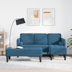Casa si Gradina - Mobilier - Canapele si coltare - Canapele - Canapea de gradina  cu banca si perne, in forma de L, din catifea albastra - Infinity.ro