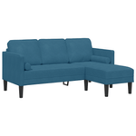 Casa si Gradina - Mobilier - Canapele si coltare - Canapele - Canapea de gradina  cu banca si perne, in forma de L, din catifea albastra - Infinity.ro