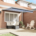 Casa si Gradina - Gradina si terasa - Umbrele si pavilioane - Umbrele - Copertina retractabila automata albastra si alba 300x250 cm - Infinity.ro