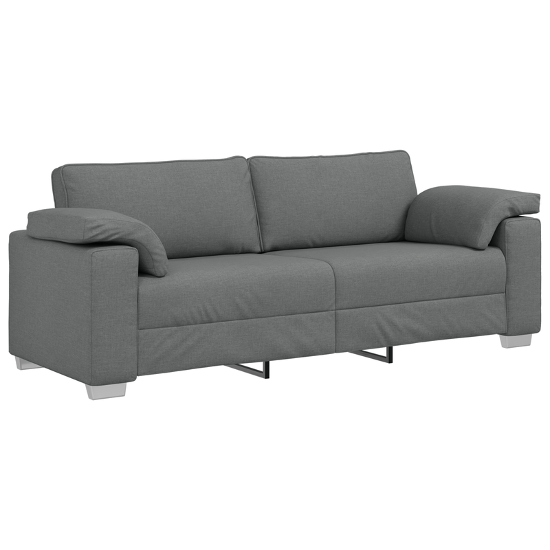 Casa si Gradina - Mobilier - Canapele si coltare - Canapele - Set canapea, 3 piese, perne gri inchis, textil - Infinity.ro