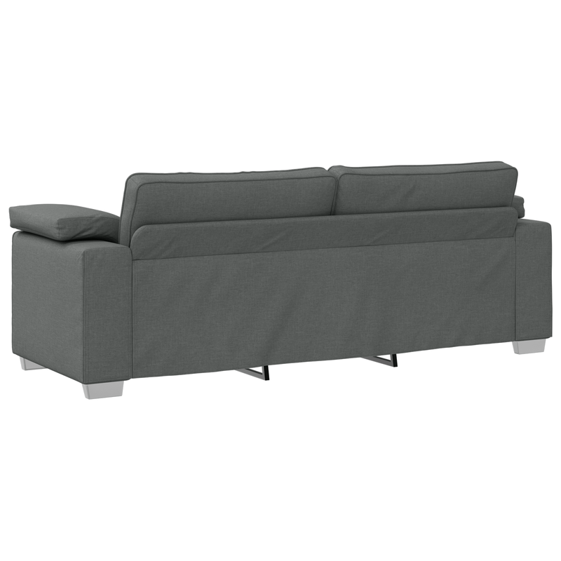 Casa si Gradina - Mobilier - Canapele si coltare - Canapele - Set canapea, 3 piese, perne gri inchis, textil - Infinity.ro