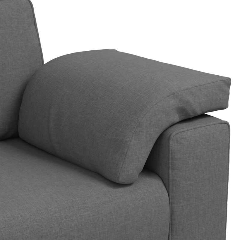 Casa si Gradina - Mobilier - Canapele si coltare - Canapele - Set canapea, 3 piese, perne gri inchis, textil - Infinity.ro