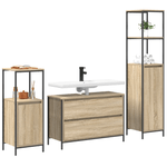 Casa si Gradina - Mobilier - Mobilier baie - Corpuri baie - Set mobilier baie, 3 piese, stejar sonoma, lemn prelucrat - Infinity.ro