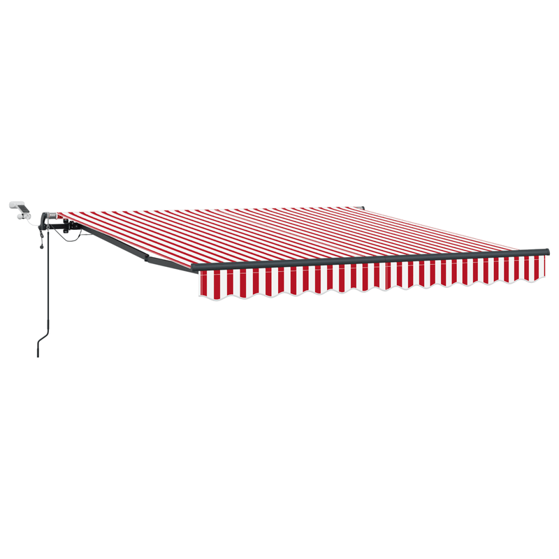 Casa si Gradina - Gradina si terasa - Umbrele si pavilioane - Umbrele - Copertina retractabila automata cu LED rosie si alba 300x250 cm - Infinity.ro