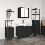 Casa si Gradina - Mobilier - Mobilier baie - Corpuri baie - Set mobilier baie, 3 piese, stejar negru, lemn prelucrat - Infinity.ro