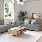 Casa si Gradina - Mobilier - Canapele si coltare - Canapele - Set canapea, 2 piese, perne gri deschis, textil - Infinity.ro