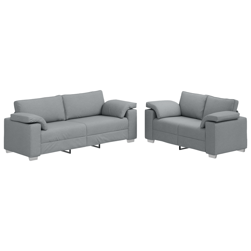 Casa si Gradina - Mobilier - Canapele si coltare - Canapele - Set canapea, 2 piese, perne gri deschis, textil - Infinity.ro