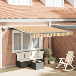 Casa si Gradina - Gradina si terasa - Umbrele si pavilioane - Umbrele - Copertina manuala retractabila cu dungi multicolore LED 300x250 cm - Infinity.ro