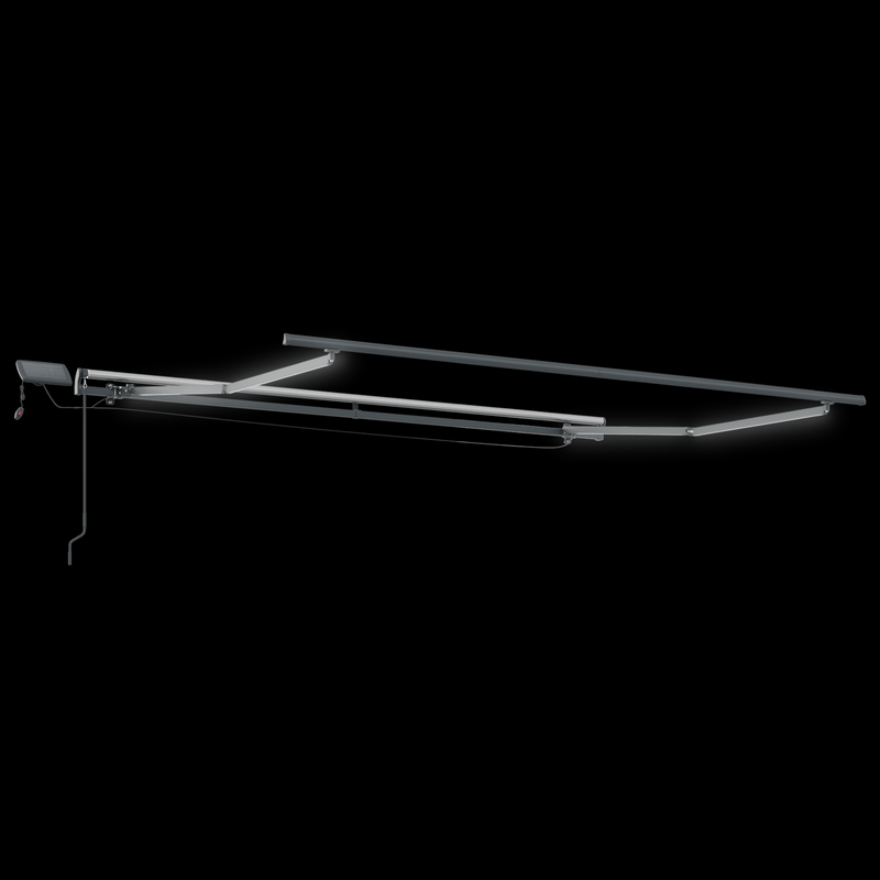 Casa si Gradina - Gradina si terasa - Umbrele si pavilioane - Umbrele - Copertina manuala retractabila cu dungi multicolore LED 300x250 cm - Infinity.ro