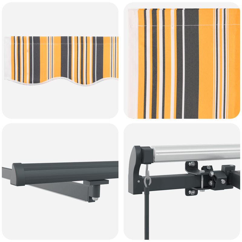 Casa si Gradina - Gradina si terasa - Umbrele si pavilioane - Umbrele - Copertina manuala retractabila cu dungi multicolore LED 300x250 cm - Infinity.ro
