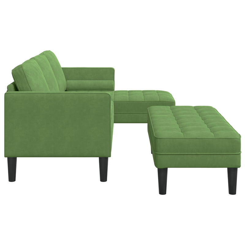 Casa si Gradina - Mobilier - Canapele si coltare - Canapele - Canapea pentru gradina  cu banca si perne L-Forma din catifea verde deschis - Infinity.ro
