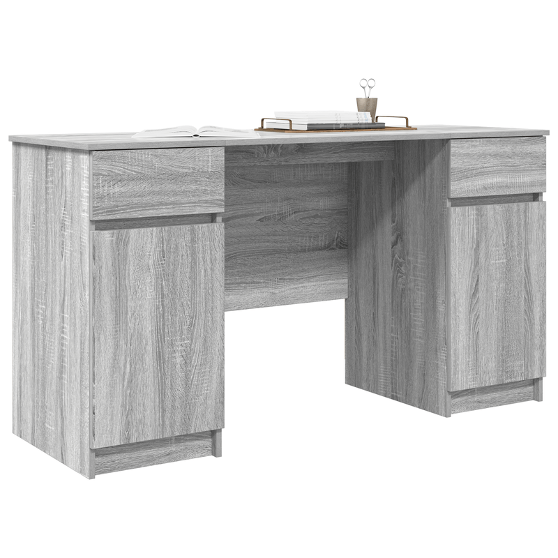 Casa si Gradina - Mobilier - Mese si birouri - Birouri - Birou, gri sonoma, 140x49x76 cm, lemn prelucrat - Infinity.ro
