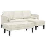 Casa si Gradina - Mobilier - Canapele si coltare - Canapele - Canapea de Gradina  cu Banca si Perne in Forma de L din Catifea Crem - Infinity.ro