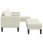 Casa si Gradina - Mobilier - Canapele si coltare - Canapele - Canapea de Gradina  cu Banca si Perne in Forma de L din Catifea Crem - Infinity.ro