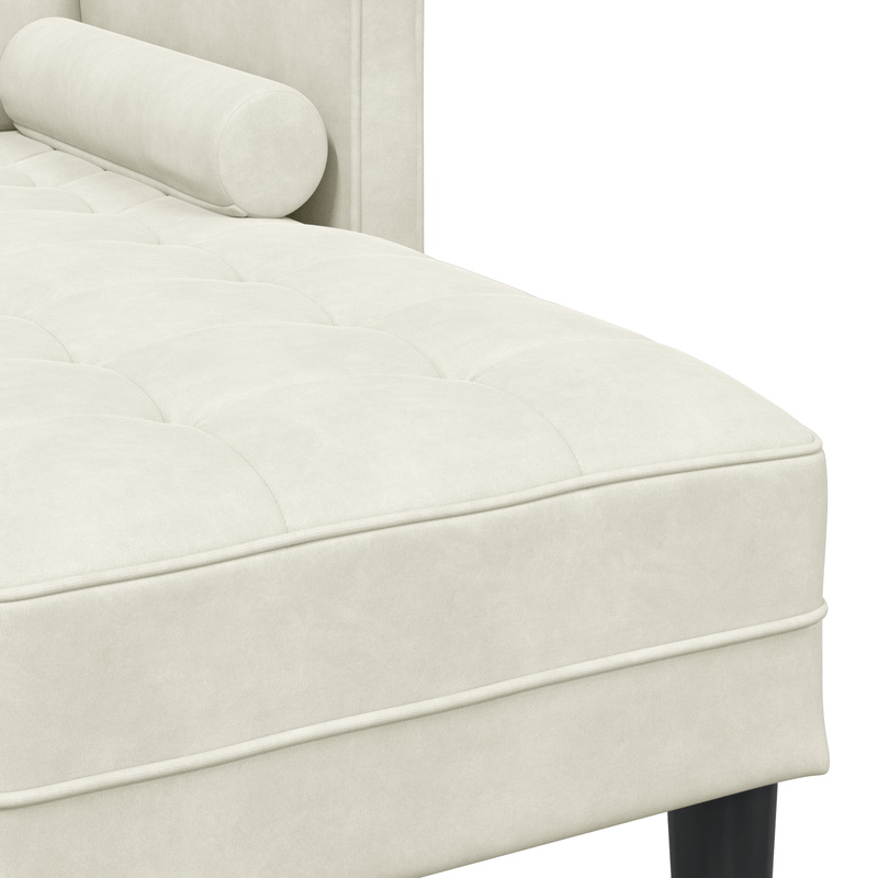 Casa si Gradina - Mobilier - Canapele si coltare - Canapele - Canapea de Gradina  cu Banca si Perne in Forma de L din Catifea Crem - Infinity.ro