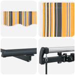 Casa si Gradina - Gradina si terasa - Umbrele si pavilioane - Pavilioane - Umbrela Retractabila Manuala cu Dungi Multicolore 350x250 cm - Infinity.ro