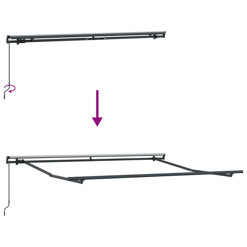 Casa si Gradina - Gradina si terasa - Umbrele si pavilioane - Pavilioane - Umbrela Retractabila Manuala cu Dungi Multicolore 350x250 cm - Infinity.ro