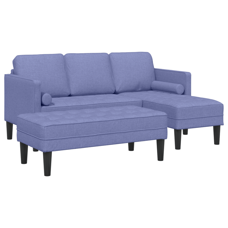 Casa si Gradina - Mobilier - Canapele si coltare - Canapele - Set canapea 2 piese cu perne Albastru jeans Tesatura - Infinity.ro