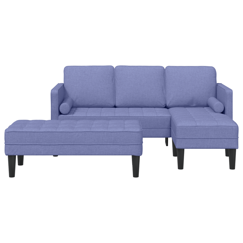 Casa si Gradina - Mobilier - Canapele si coltare - Canapele - Set canapea 2 piese cu perne Albastru jeans Tesatura - Infinity.ro