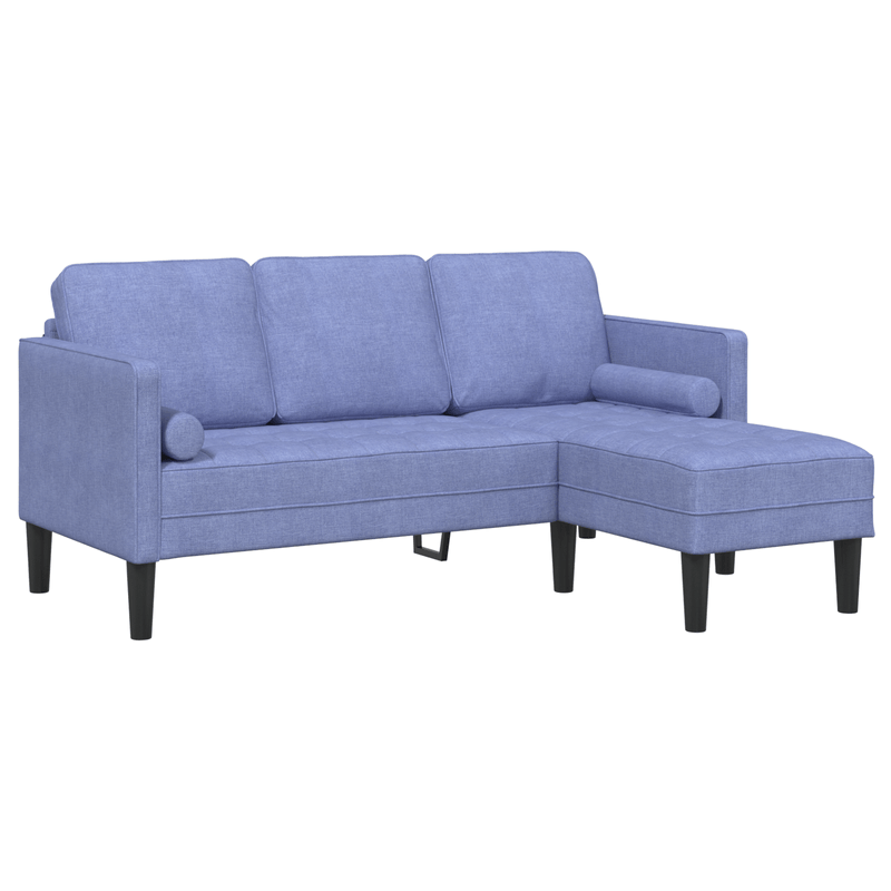 Casa si Gradina - Mobilier - Canapele si coltare - Canapele - Set canapea 2 piese cu perne Albastru jeans Tesatura - Infinity.ro