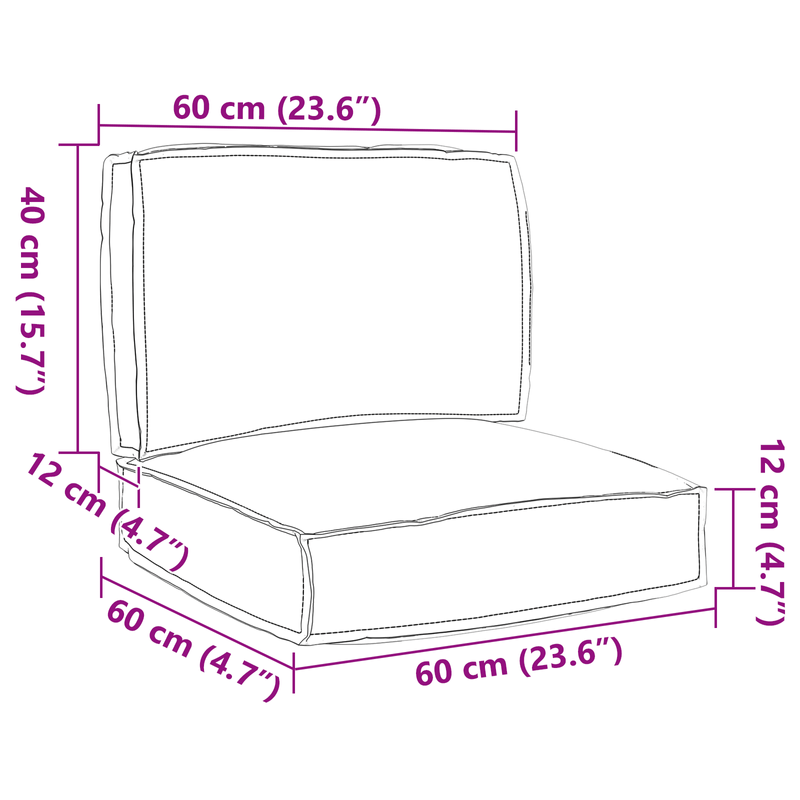 Casa si Gradina - Gradina si terasa - Mobilier exterior - Perne decorative exterior - Set de perne pentru paleti din 2 piese Gri din tesatura Oxford - Infinity.ro