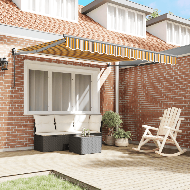 Casa si Gradina - Gradina si terasa - Umbrele si pavilioane - Umbrele - Copertina retractabila manuala cu dungi multicolore 350x250 cm - Infinity.ro