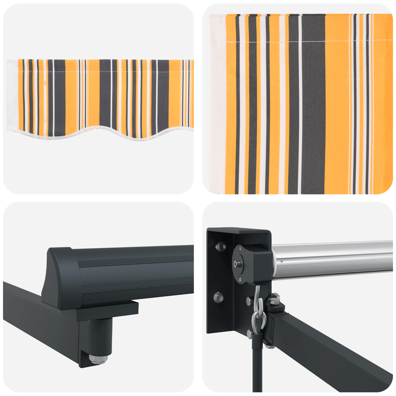 Casa si Gradina - Gradina si terasa - Umbrele si pavilioane - Umbrele - Copertina retractabila manuala cu dungi multicolore 350x250 cm - Infinity.ro