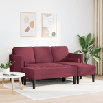 Casa si Gradina - Mobilier - Canapele si coltare - Canapele - Set canapea in 2 piese cu perne din tesatura rosie vin - Infinity.ro
