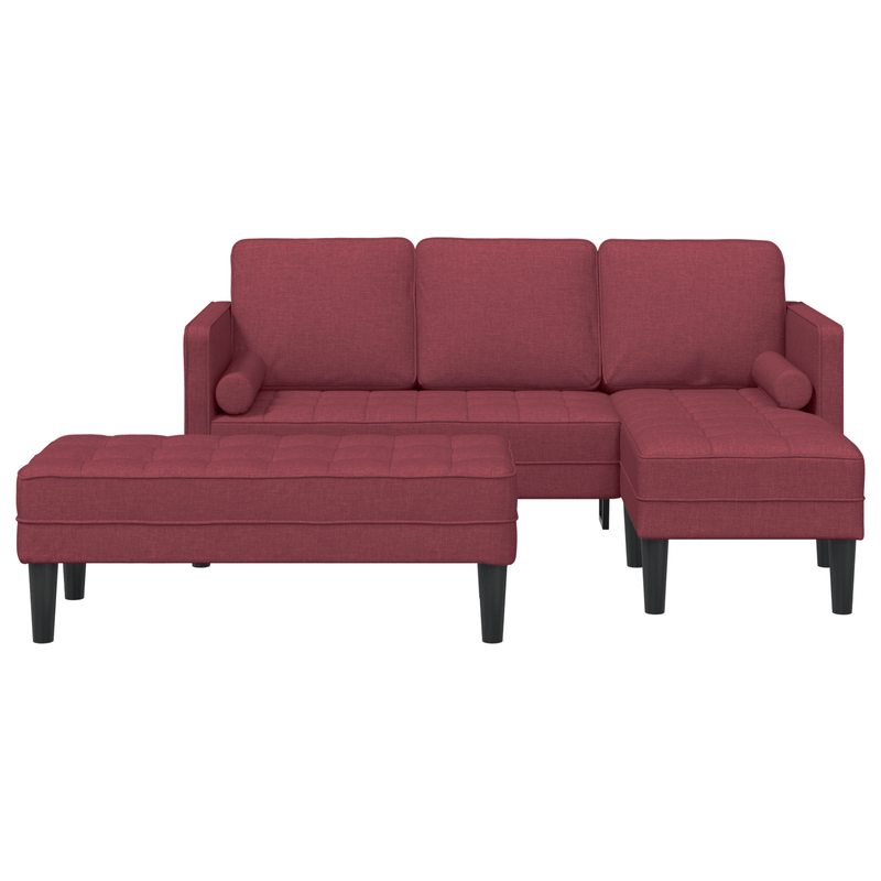 Casa si Gradina - Mobilier - Canapele si coltare - Canapele - Set canapea in 2 piese cu perne din tesatura rosie vin - Infinity.ro